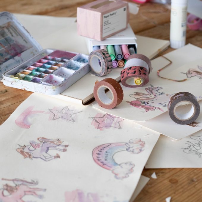 DIY Washi Tape Cake Toppers