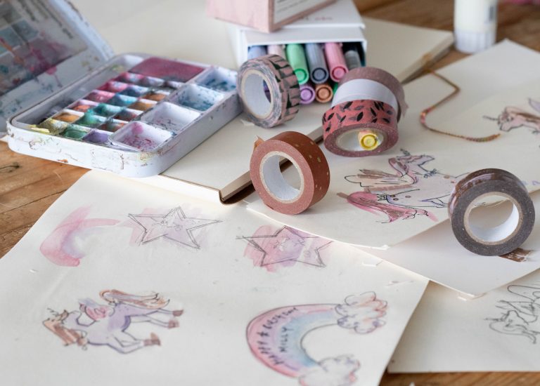 DIY Washi Tape Cake Toppers