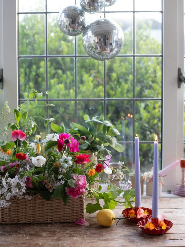 DIY Flower basket and other simple cut flower arrangements