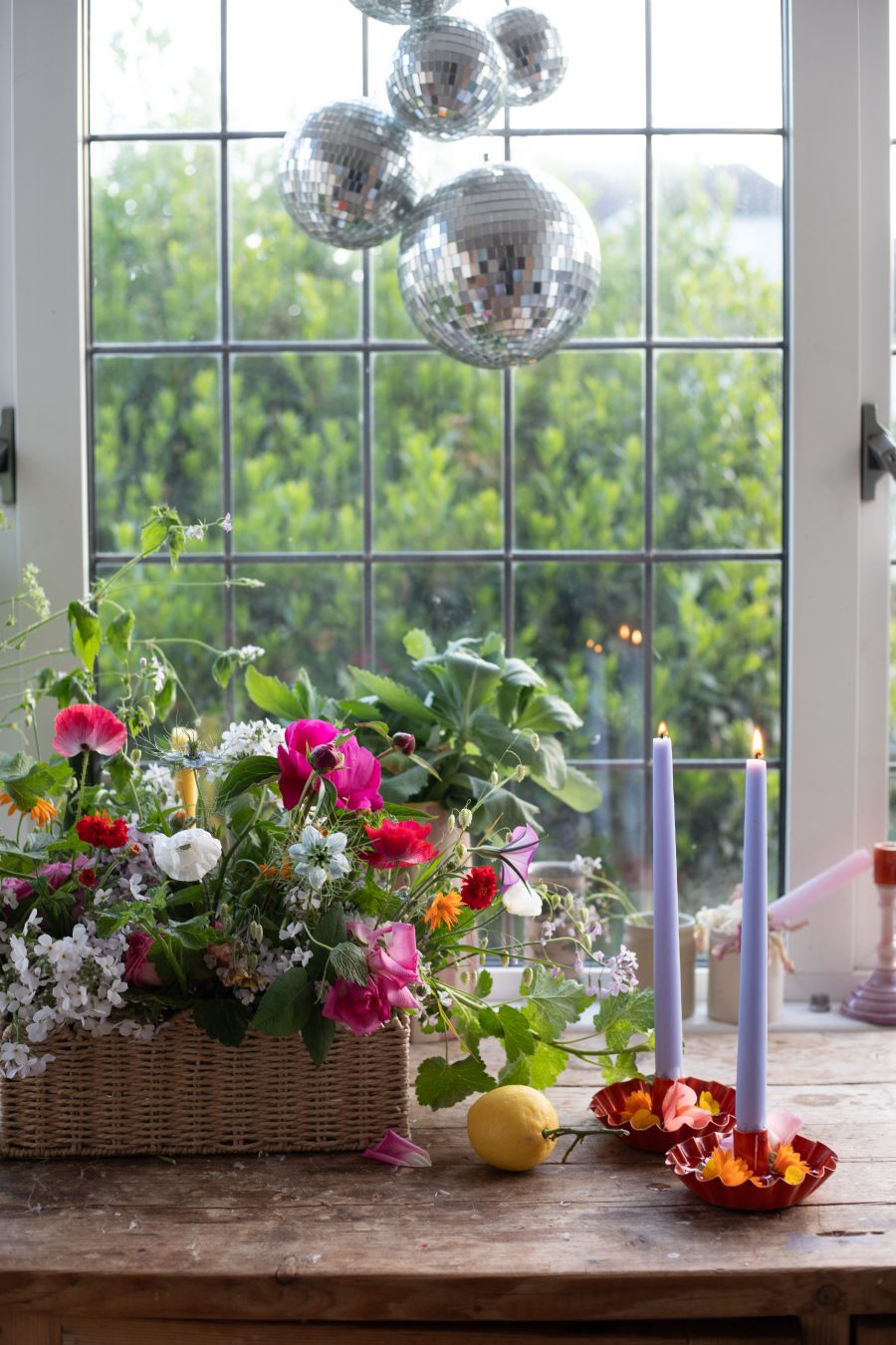 DIY Flower basket and other simple cut flower arrangements