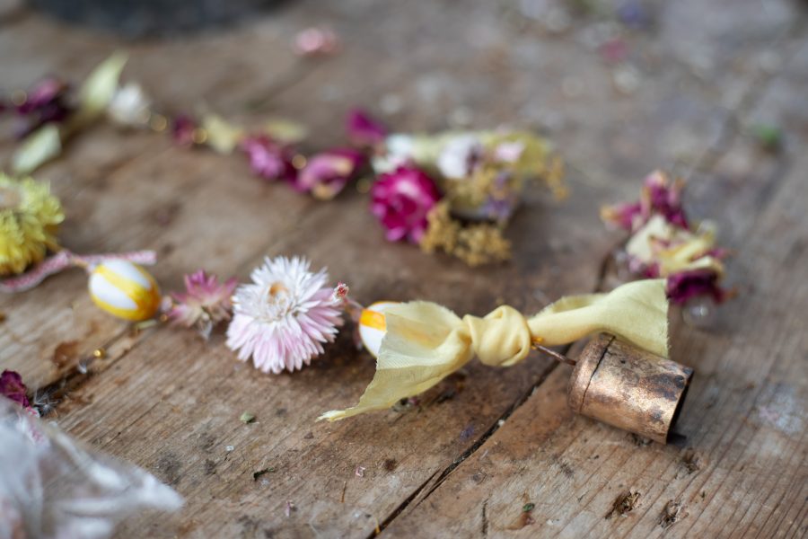 DIY hanging flower garlands