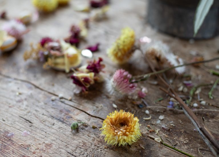 Making the most of every flower with these hanging flower garlands.