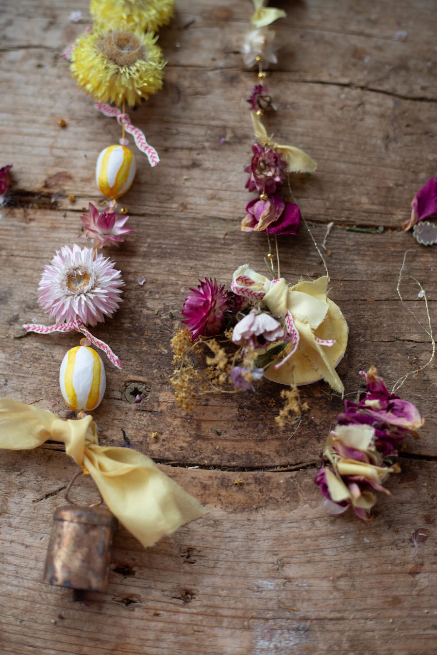 DIY hanging flower garlands