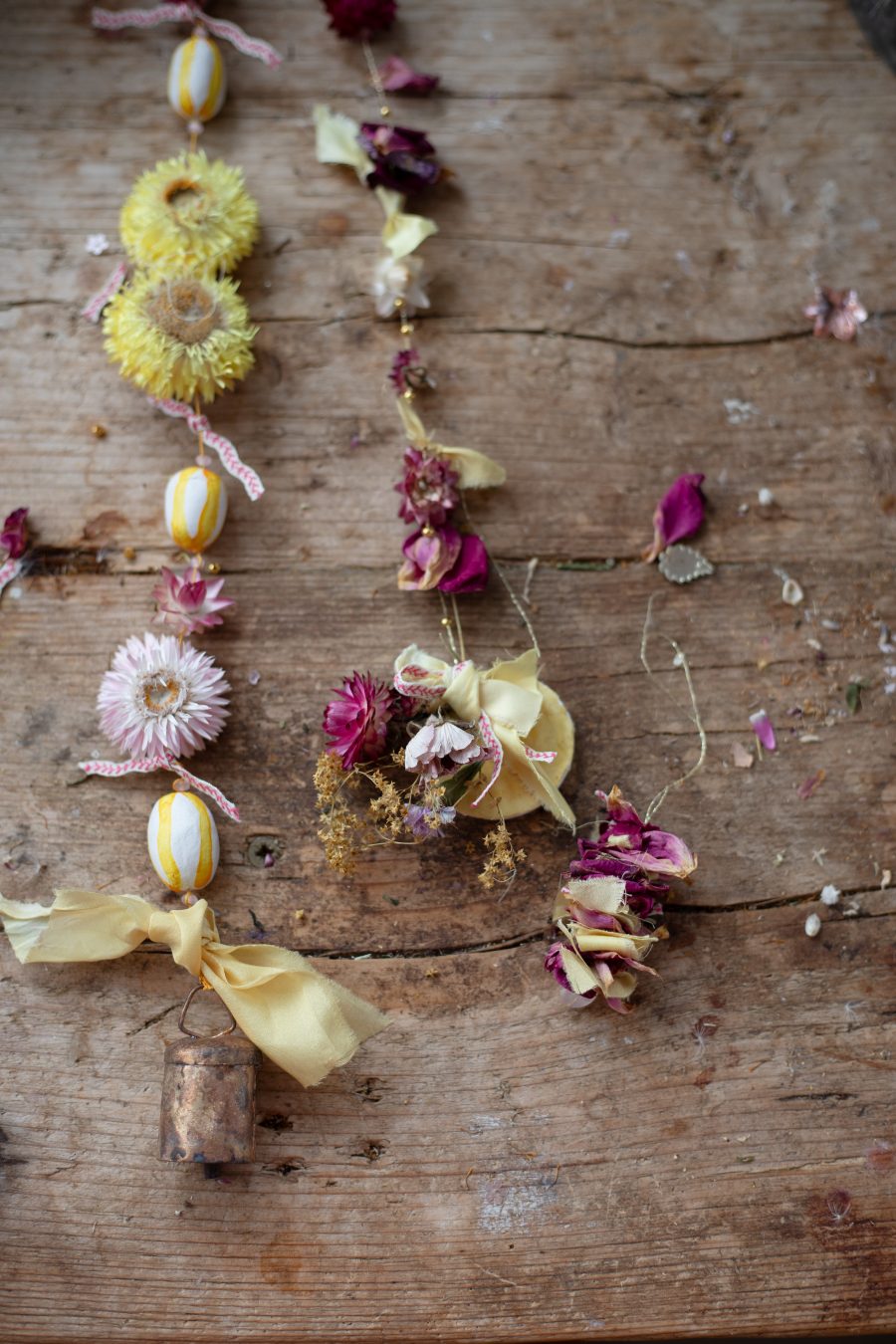 Making the most of every flower with these hanging flower garlands.