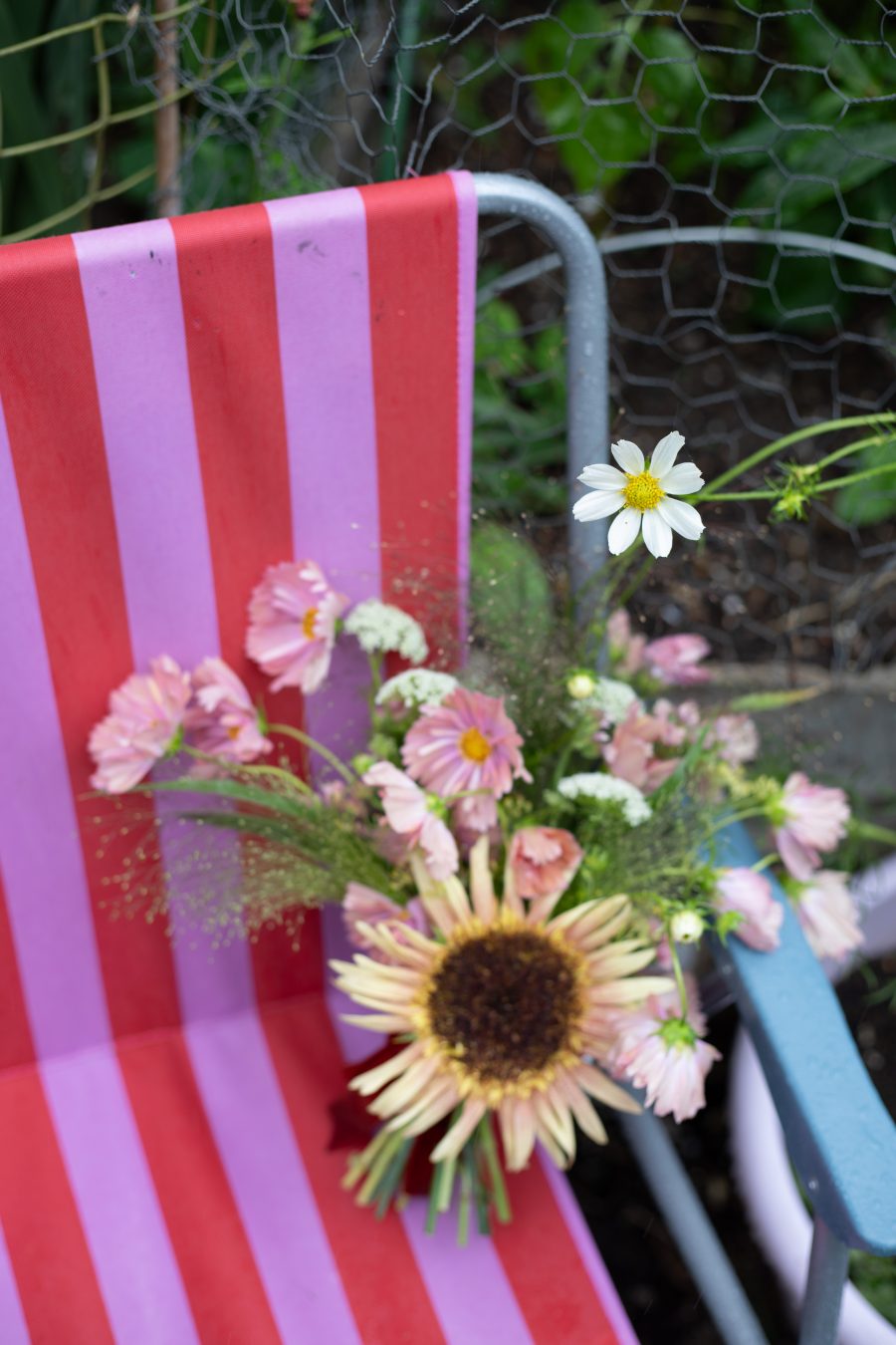 July cut flower bouquet with Cosmos