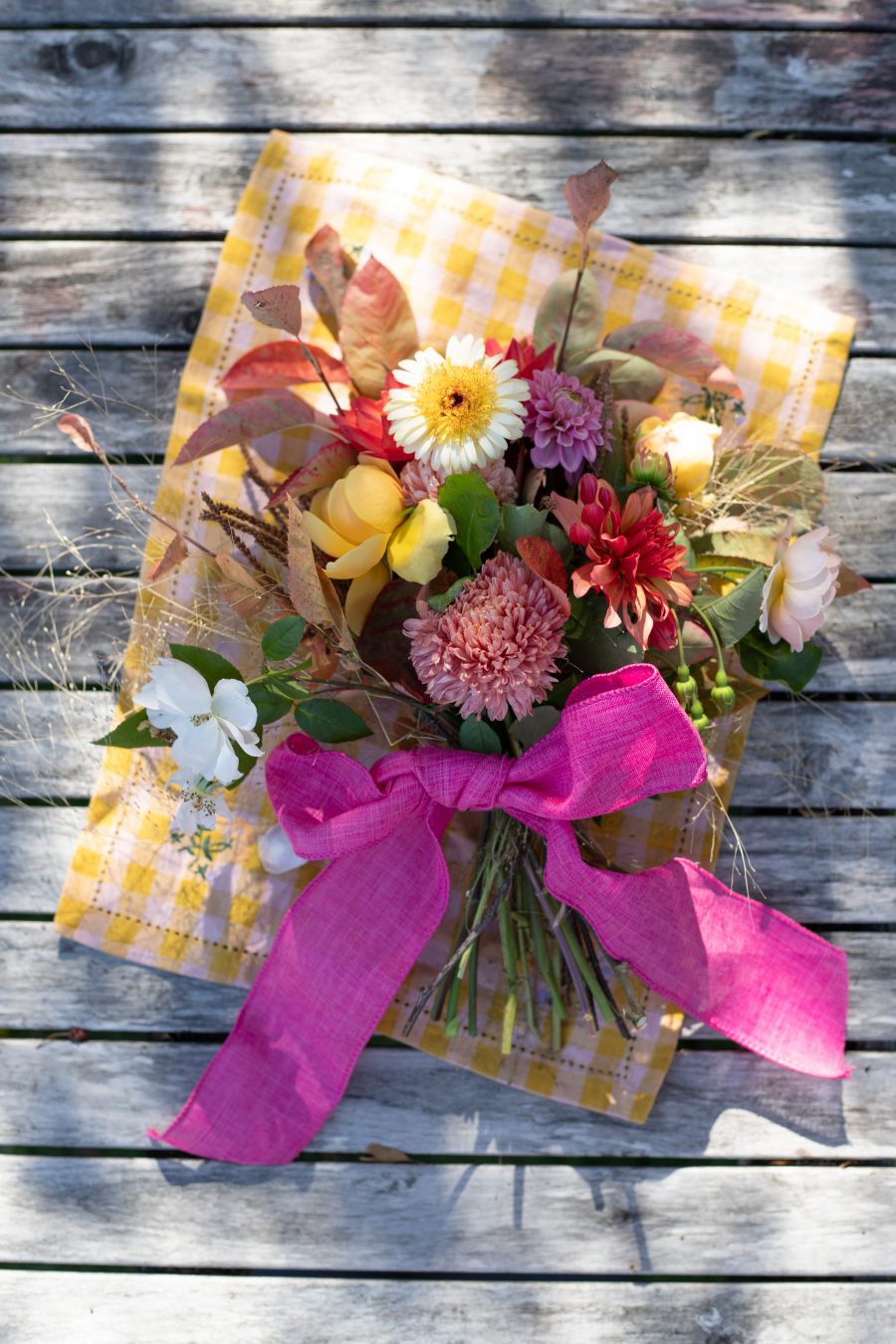 A colourful British grown September bouquet