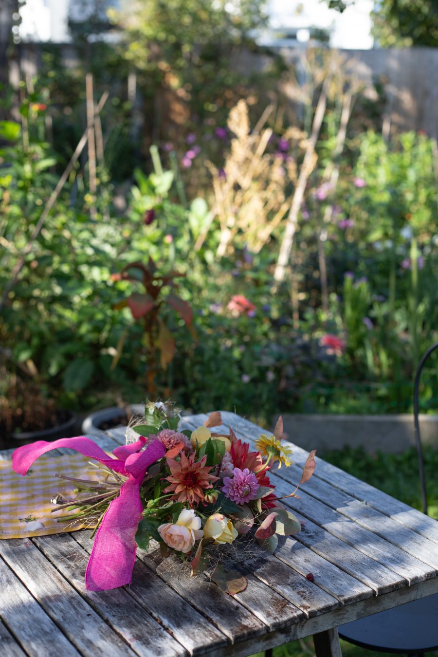 A colourful British grown September bouquet