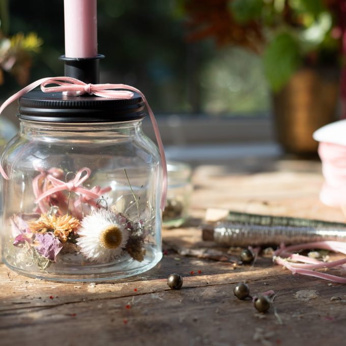 DIY Autumn Treasures Candle Holder