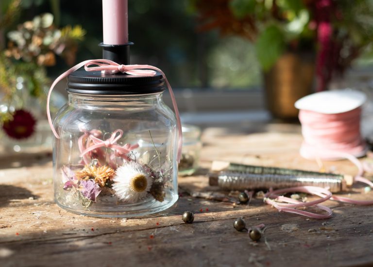 DIY Autumn Treasures Candle Holder