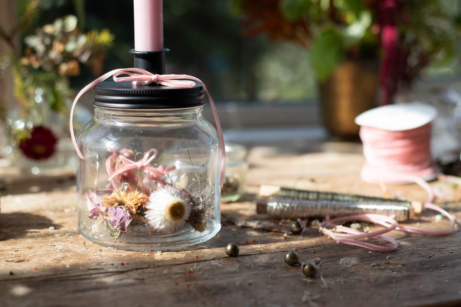 DIY Autumn Treasures Candle Holder