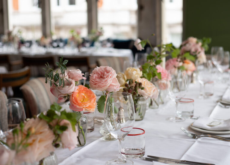 A wedding of roses and currants. The Coachmakers Arms, London