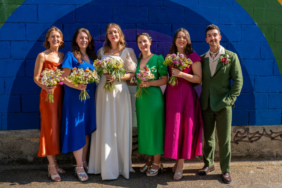 Wild and Colourful Bride and Bridesmaid bouquets. Flowers - Lotts and Lots Photography - Richard Galloway Photography