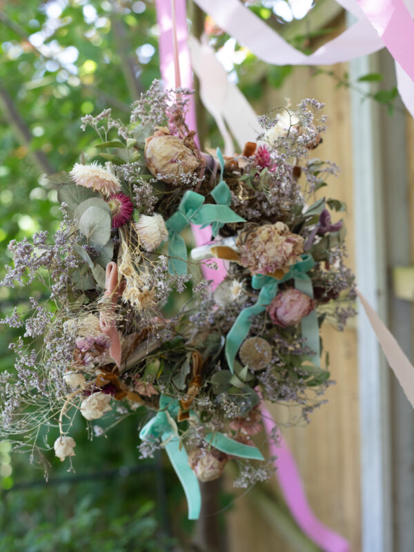 Sustainable Spring Wreath. Nostalgic summer celebrations.