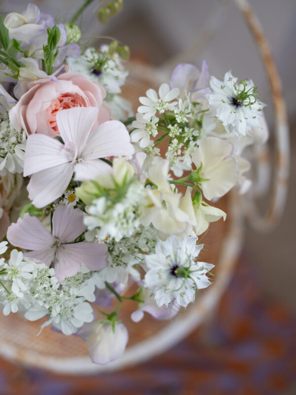 British Grown Flowers : Pink and White Bridesmaid Bouquet