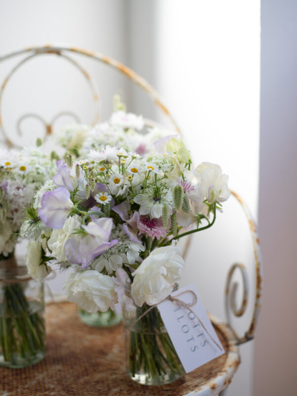 British Grown Flowers : Pink and White flower girl posies