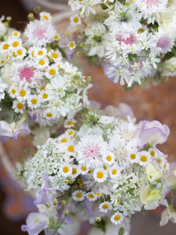 British Grown Flowers : Pink and White flower girl posies