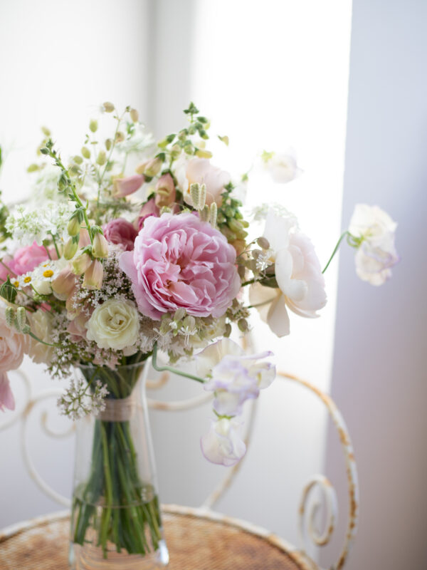 British Grown Flowers : Pink and White Bridal Bouquet