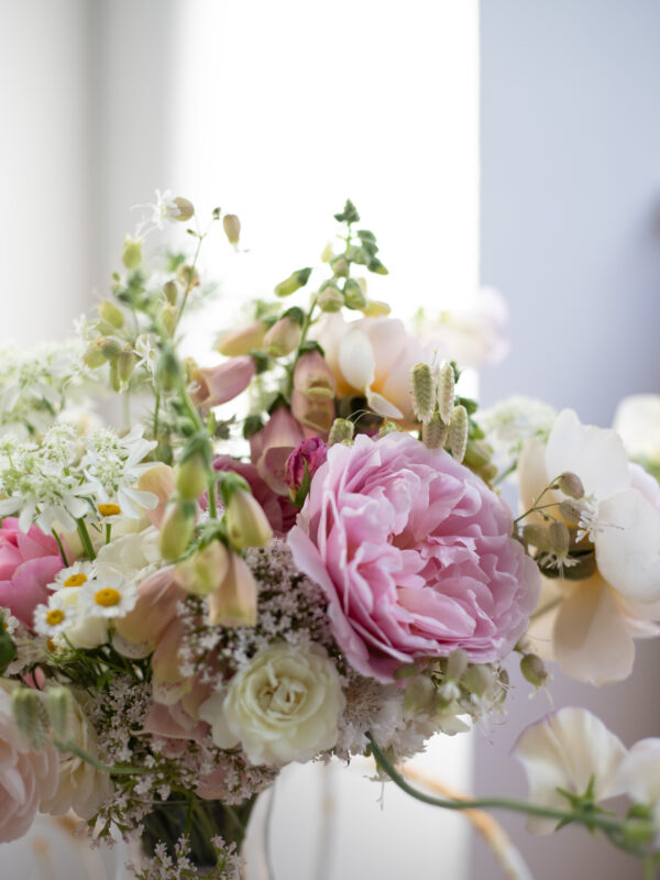 British Grown Flowers : Pink and White Bridal Bouquet